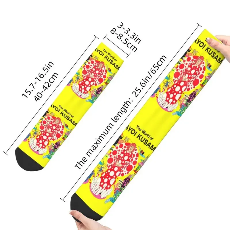 Kawaii Men's The World Of Yayoi Kusama Dress Socks Unisex Comfortable Warm 3D Print Japanese Artist Crew Socks