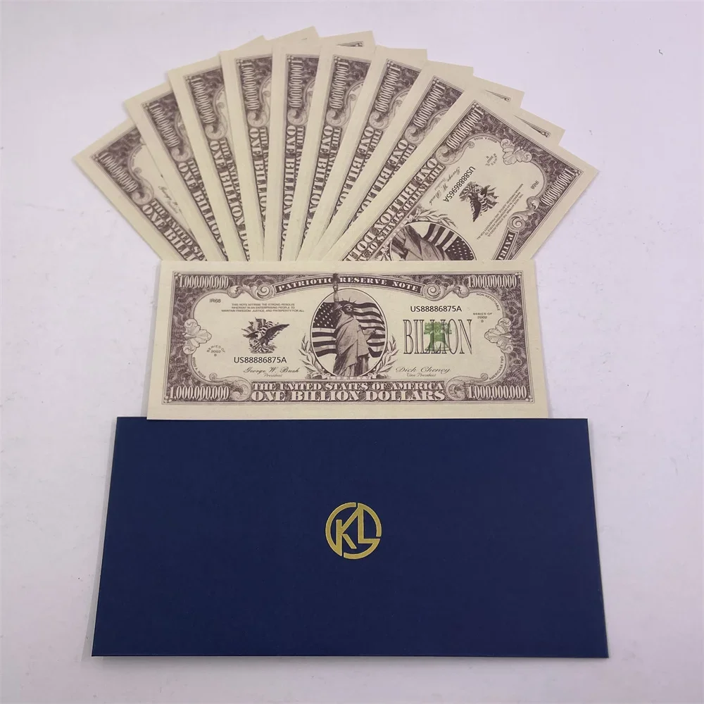 Wholesale 10PCS /100PCS American One zillion Dollar Paper Statue of Liberty UV Anti-counterfeiting Serial Number Collection