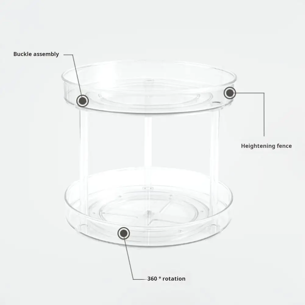 Storage Turntable 360° Rotating Storage Tray Organizer for Kitchen Bathroom Cabinet Refrigerator Transparent Round for Pantry