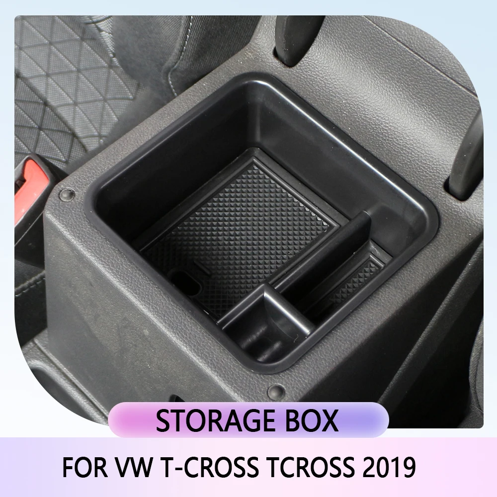 Car Console Armrest Storage Box Container Case for VW T-cross Tcross 2019-2023 Refit Accessories Styling