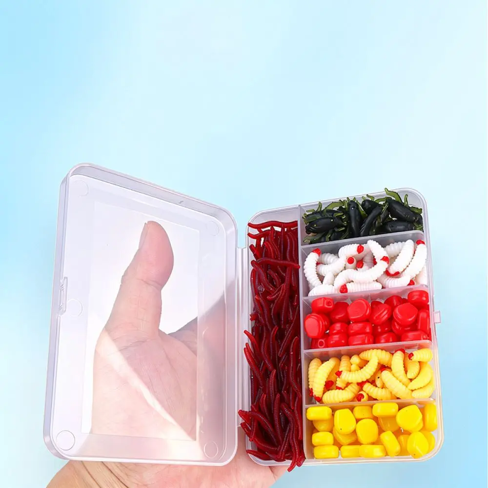 Soft Plastic Fishing Bait Assortment Lifelike Swimming Action Simulation Earthworm Corn Lures For Freshwater Lake Fishing