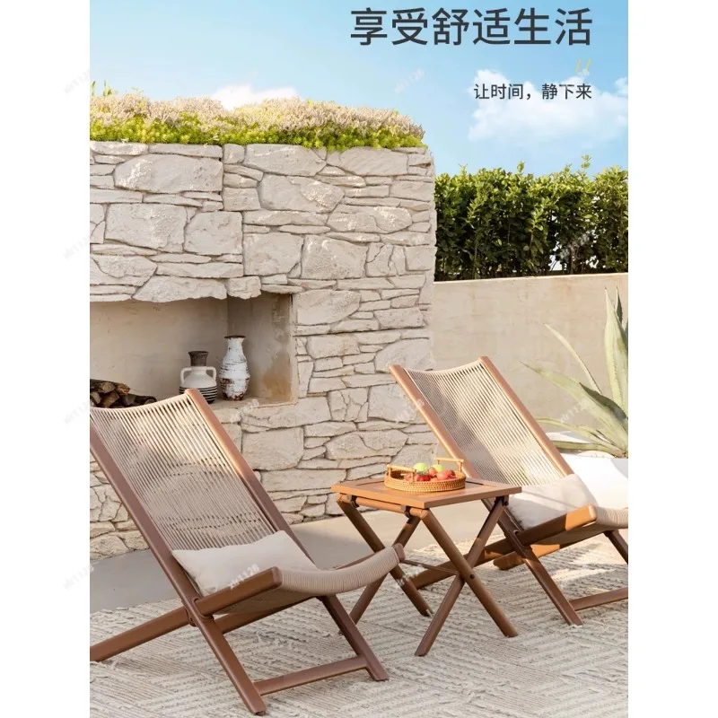 

Wicker Leisure Recliner, Weatherproof & Waterproof, Nordic Style Seat for Balcony Home Yard