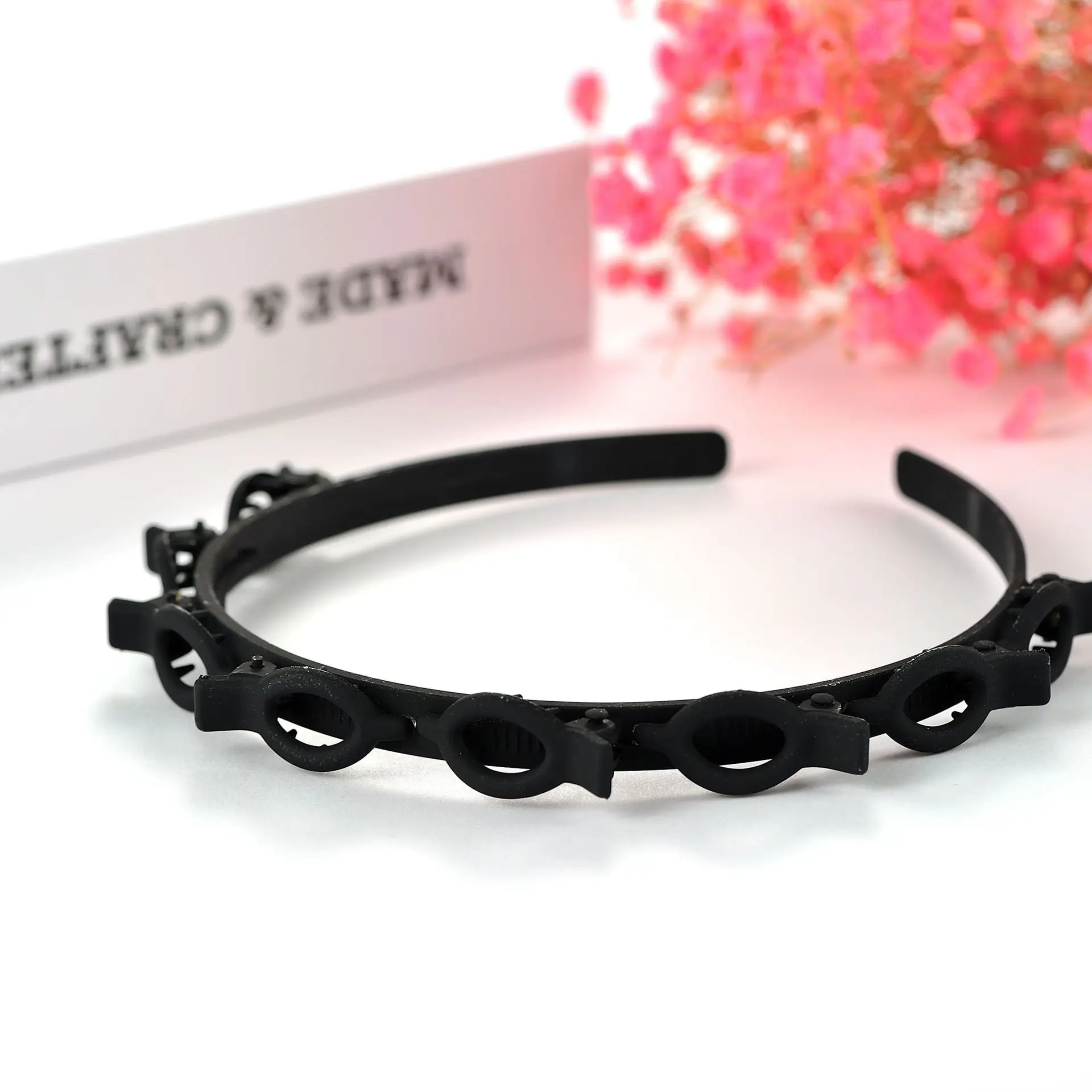 

Fashion Double Bangs Clips Headbands Solid Twist Black Braider Hairpin Hairbands for Women Girls Beauty Tool Hair Accessories
