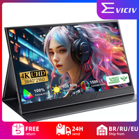 EVICIV 4K Computer Display 15.6'' 3840x2160 USB C HDR FreeSync Dual Speaker Type-C HDMI OTG External Portable Monitor for Laptop