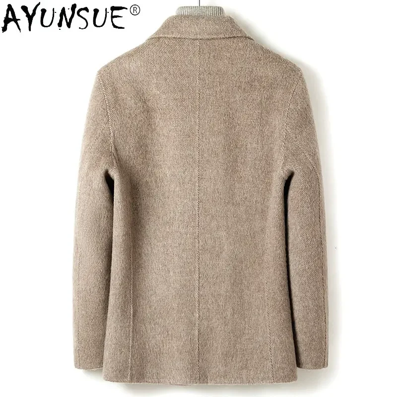 AYUNSUE 100% Wool Double-sided Wool Jacket Men\'s Short High-end Spring Autumn Coats Men\'s Clothing Casual Clothes Abrigo Hombre