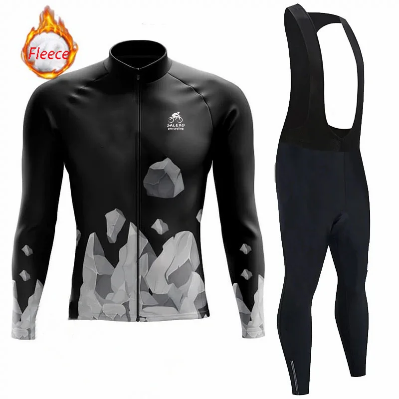 Cycling Jersey Set Winter Thermal Fleece Bicycle Sportwear MTB Uniform Ropa Ciclismo Road Bike Clothing Bicicleta Long Bib Pants