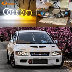 For Mitsubishi Lancer Evo 7 8 9 2002-2007 Ultra Bright Turn Signal Day Light Switchback LED Angel Eyes Halo Rings Kit