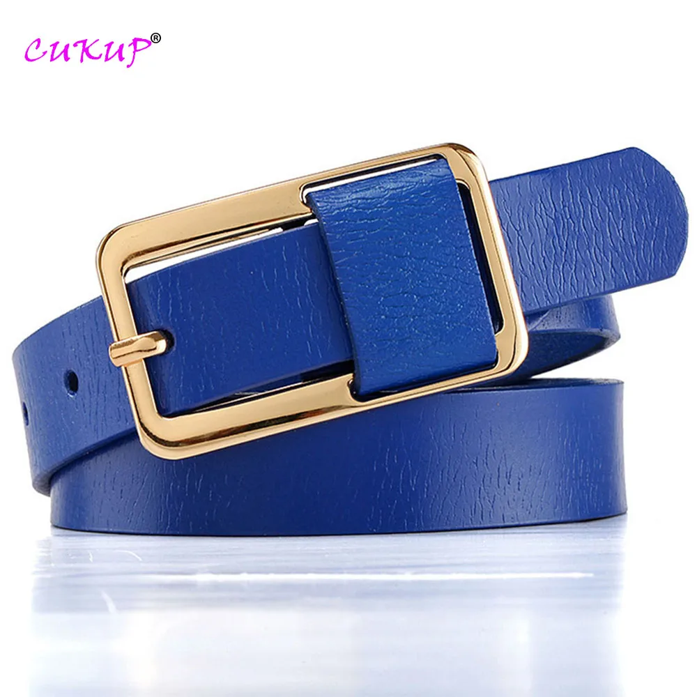 Fashionable Personality Green Belt Simple Narrow Waistband Skirt Decorative Genuine Belts for Women Accessories FCO143