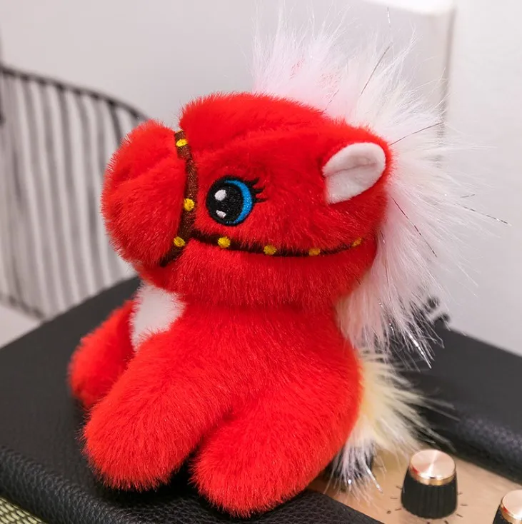 Kawaii Horse القطيفة سحر تنوعا حقيبة عصرية الملحقات سلاسل المفاتيح متعددة الوظائف