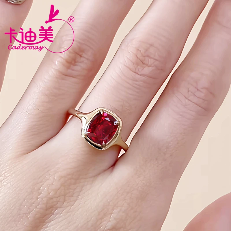 

Длинная подушка 7x9 мм, выращенный в лаборатории рубин с сапфиром, кольца из серебра 925 пробы с покрытием, кольцо из розового желтого золота 18 карат для женщин, ювелирные изделия