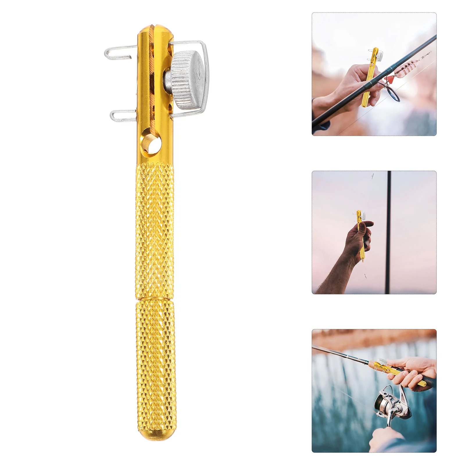 

Hand-perated Portable Fishing Line String Knotter Fishing Hook Fishing Tool (Random Color) fishing string knotter device
