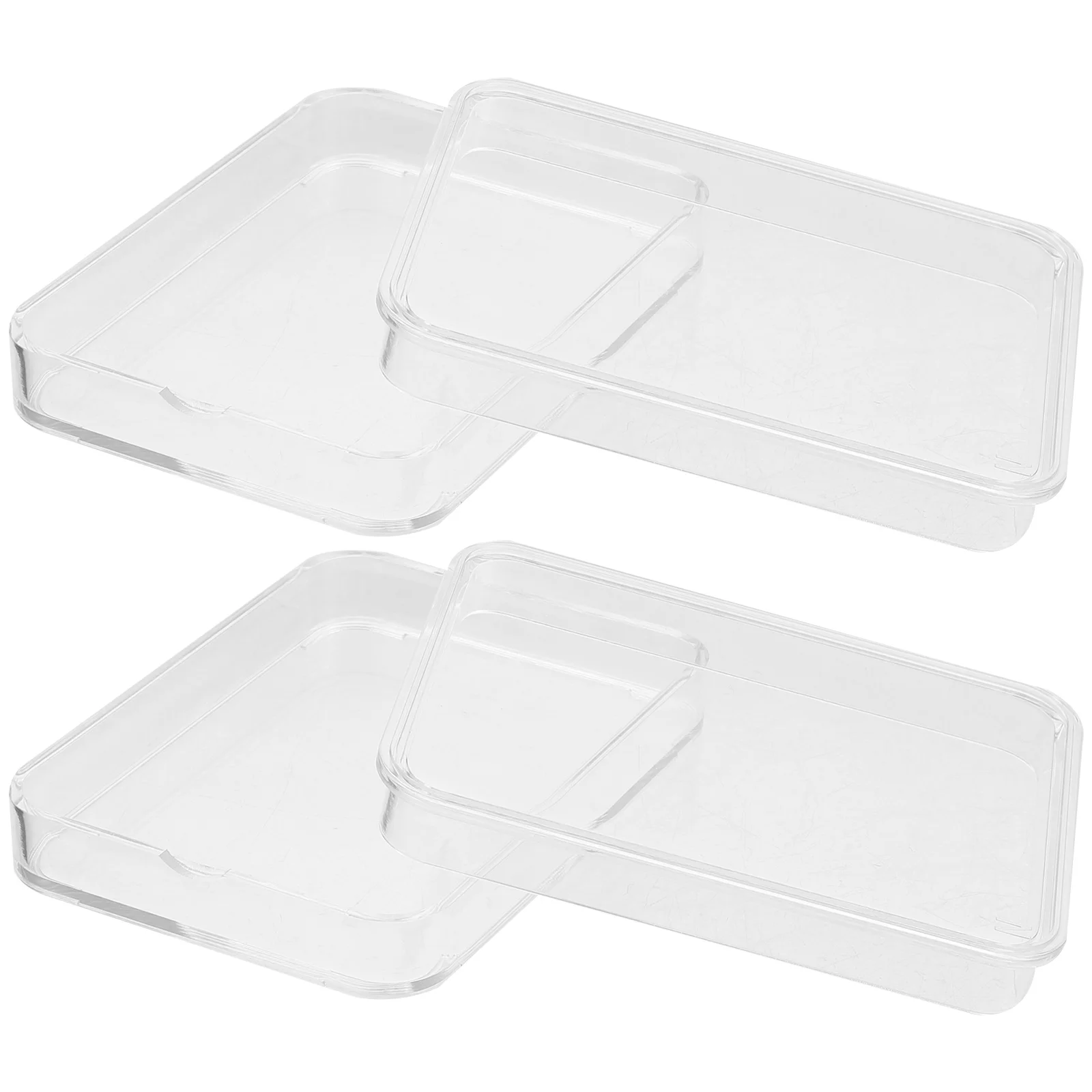 

4pcs Cases Protective Box Transparent Storage Box For Collection Holder Dust-Proof Lid Organizer Clear Boxes Small
