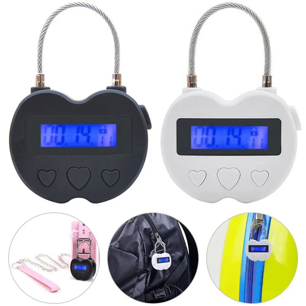 Rechargeable Travel Multifunction Smart Time Lock LCD Display Time Lock Temporary Timer Padlock Electronic Timer