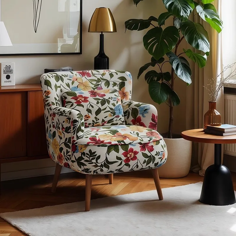 Retro Einzelsofa Stuhl Zuhause Wohnzimmer Balkon Freizeit Einzelstuhl Tiger