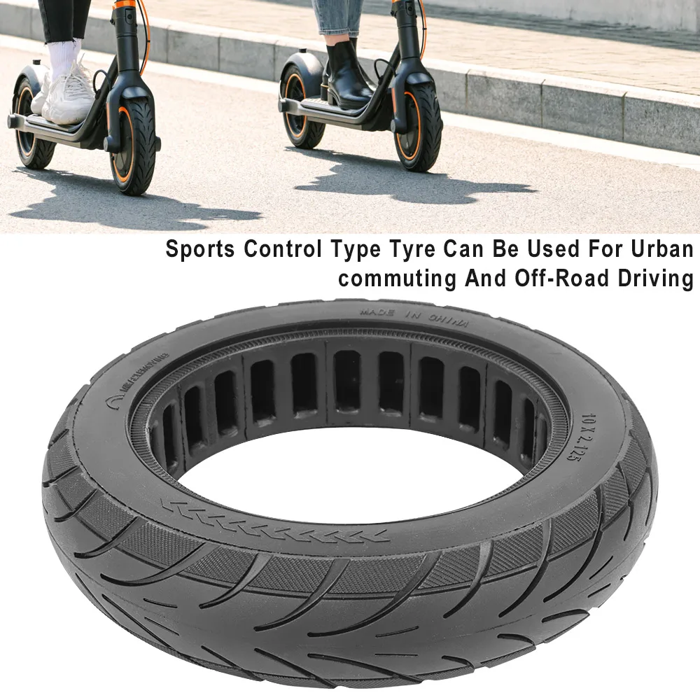 10 Inch 10x2.125 Rubber Solid Tire For Ninebot Segway F20 F25 F30 F40 Electric Scooter  Tubeless Thickened Explosion Proof Tyre