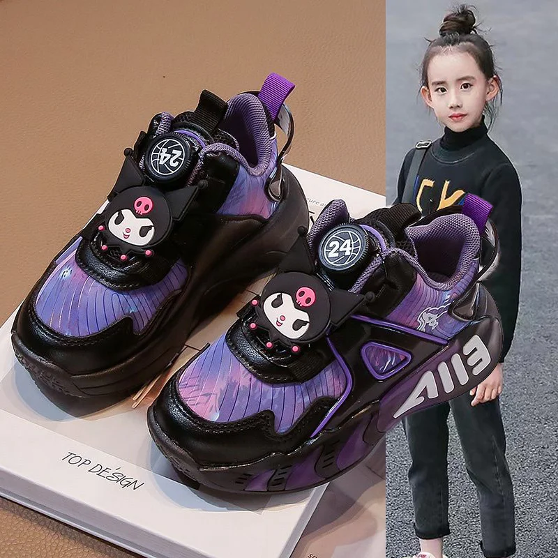 Sweet Kuromi Anime Kawaii Sanrio Ins Casual Shoes Spring Autumn Cute Cartoon Children Running Sneakers Lovely Gifts for Kids