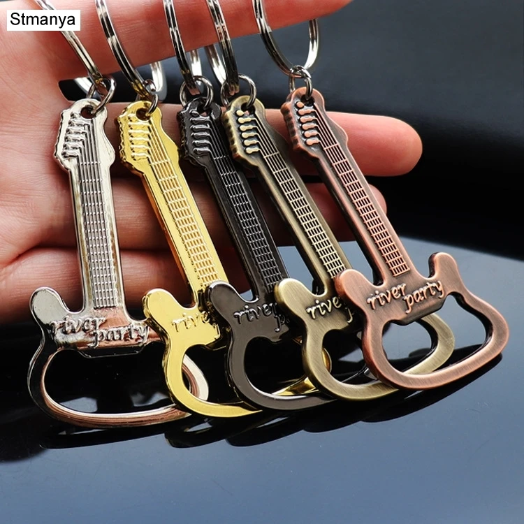 

Hot Women New Guitar Opener Top Quality Metal Key Chain Car Charm Accessories New Men Best Gift Jewelry K1916