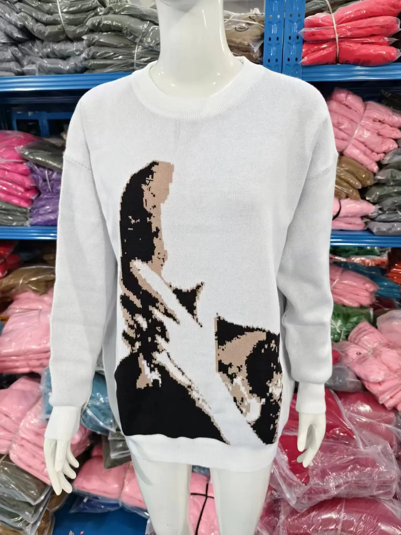 الخريف الشتاء المرأة ريترو البلوز سترة موضة كم طويل ستار نمط Y2K سترة سيدة عادية Harajuku متماسكة سترة للجنسين