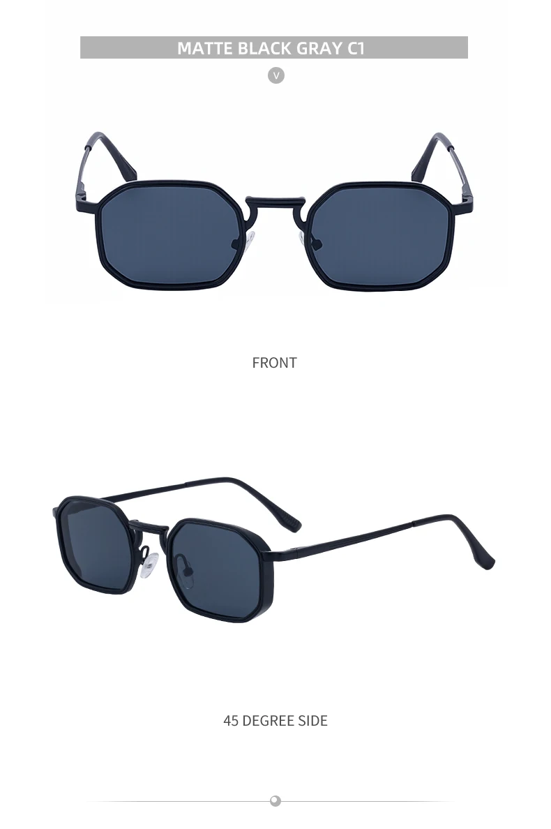Steampunk Klassische Rechteckige Sonnenbrille für Herren 2026 Luxusmarke Punk Polygon Metallrahmen Sonnenbrillen für Männer Fahrbrillen Schutzbrille – Detail 18