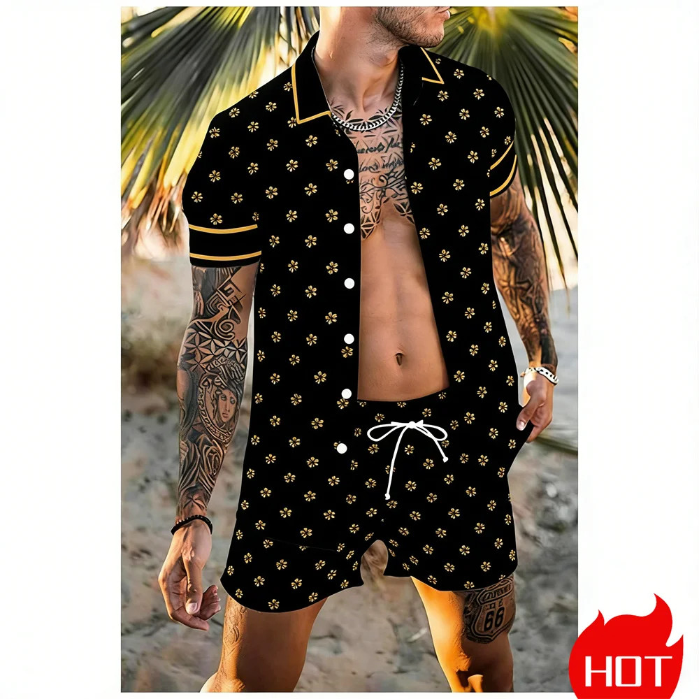 

Мужской спортивный костюм из 2 предметов: рубашка с коротким рукавом и принтом «Забавный первобытный человек», свободные шорты, гавайский стиль ﻿