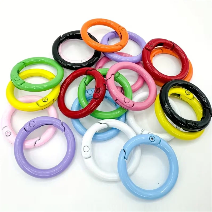 25mm Bunter O-Ring Federverschluss Karabiner Runder Schlüsselring Clip DIY Taschenanhänger Schlüsselanhänger Zubehör – Detail 2
