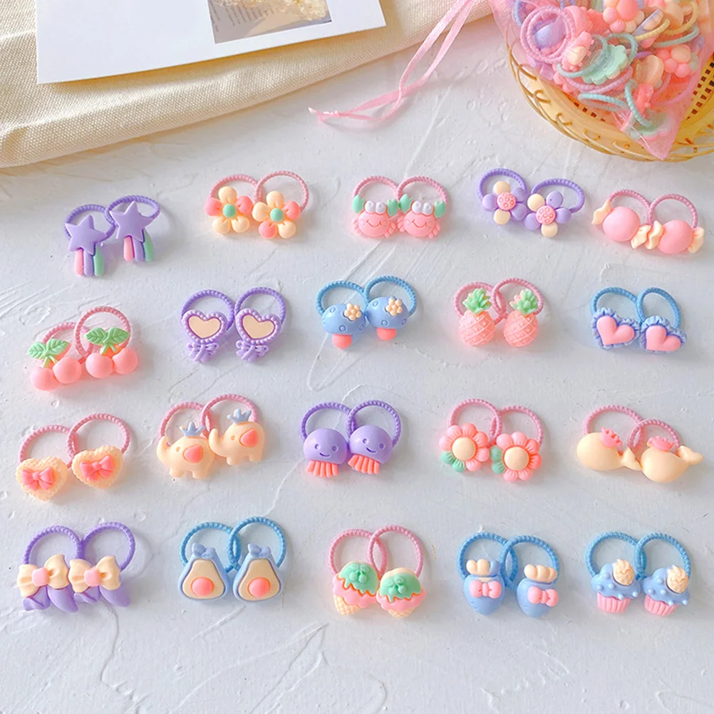 

40pcs Children Rings For Toddlers Soft Elastic Hair Ties Scrunchies Set Baby Girls Small Hair Accessories Durable Holders