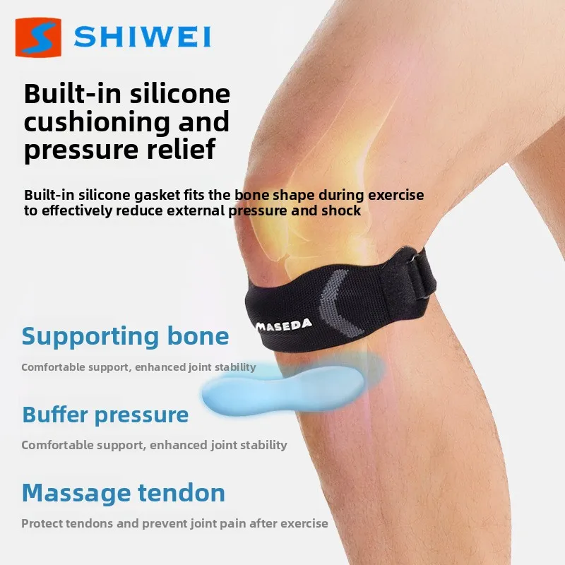 Breathable Knitted Knee Sleeve with Built-in Silicone Patella Support, Sports Knee Protector Rope Skipping, Running & Badminton