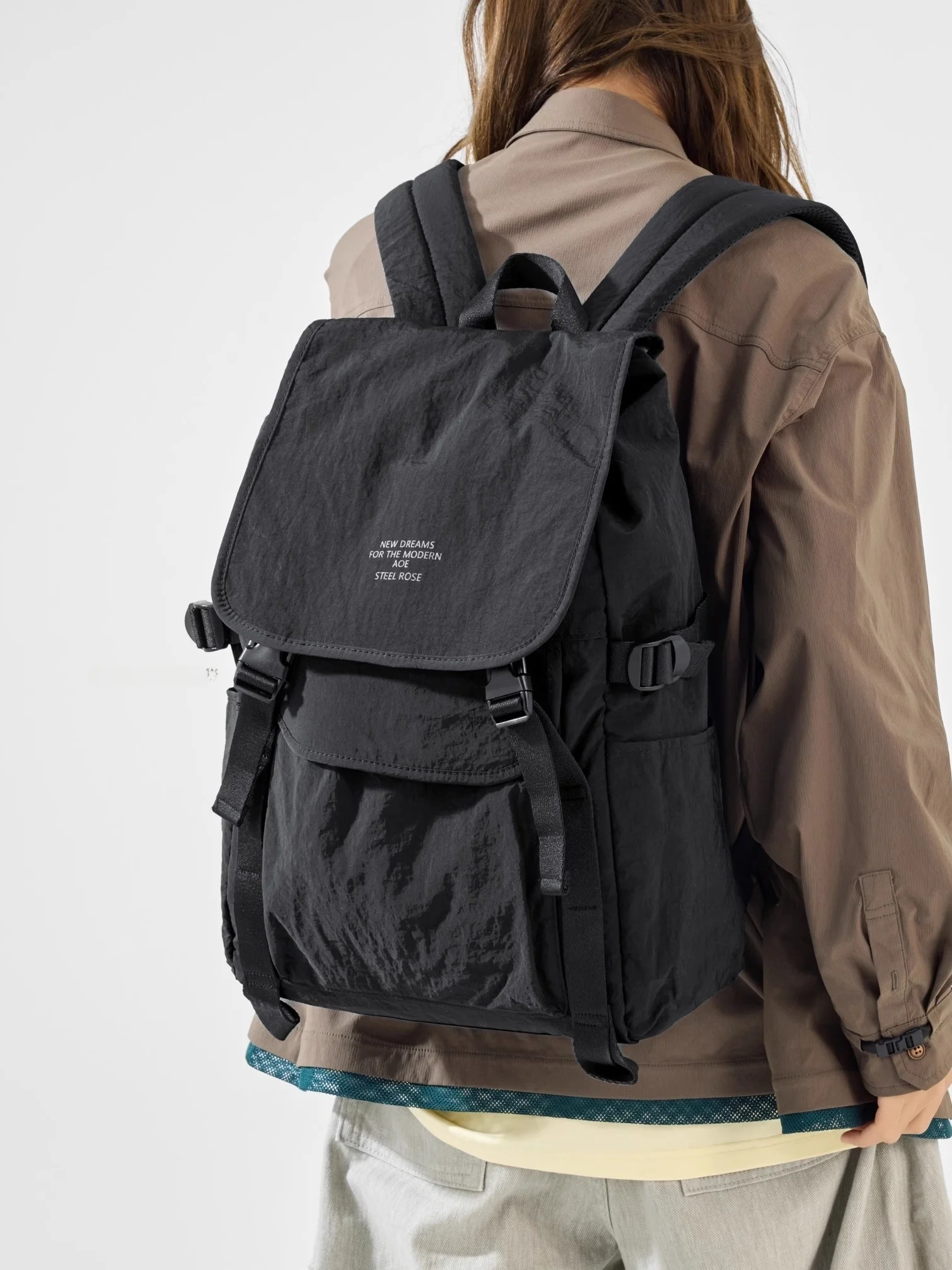 

Waterproof Foldable Nylon Leisure Commuting Large Capaci Bapa ex Casual Sle with Zipper for Travel And Students