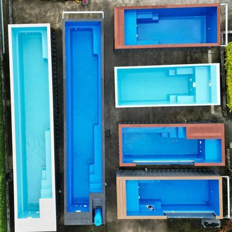 Ground Swimming Pool Family Outside 12ft 15ft on Ground Swimming Pool Container 20ft 40ft Fiberglass Container Pool High Quality