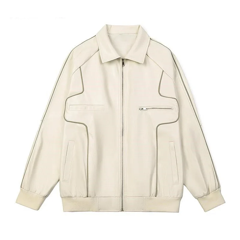 

Женская винтажная куртка из ПУ кожи, с отложным воротником