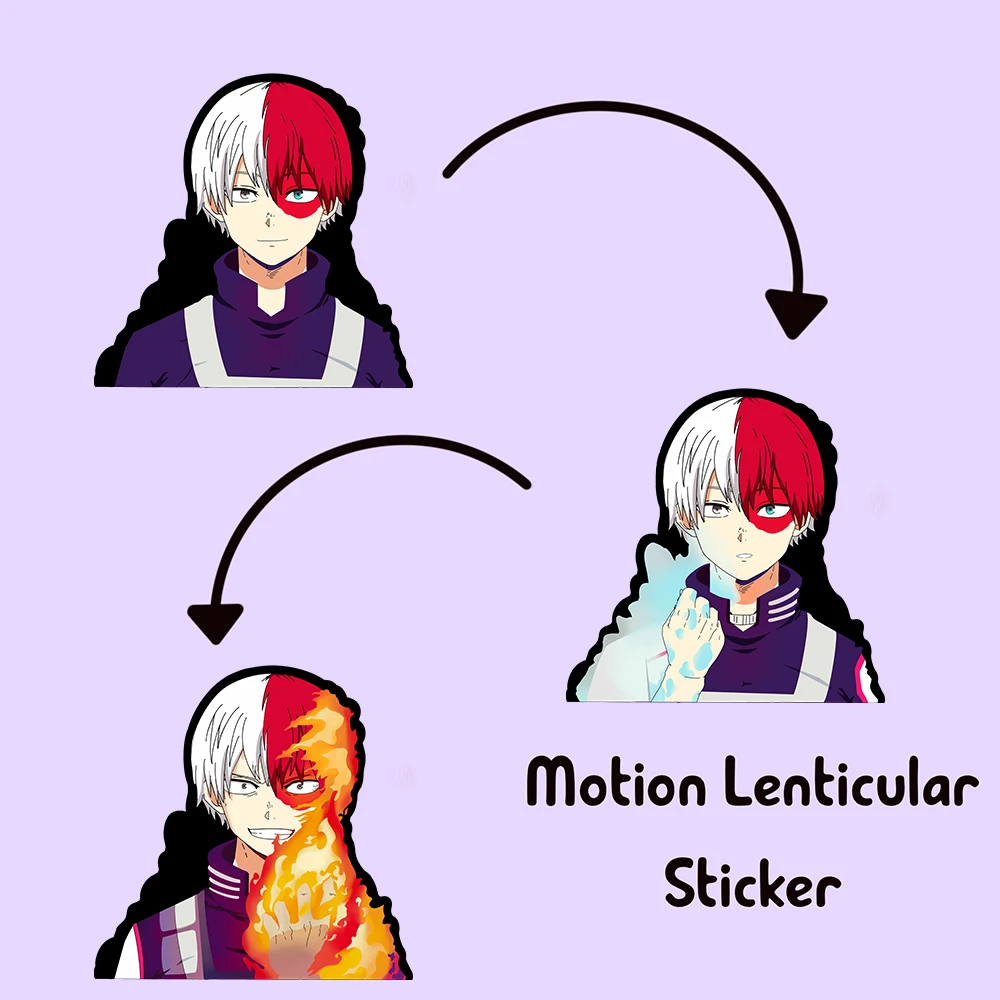 Shoto Todoroki Motion Laptop Sticker My Hero Academia Car Decal Anime Waterproof Stickers for Car,Suitcase,Refrigerator,Etc Gift