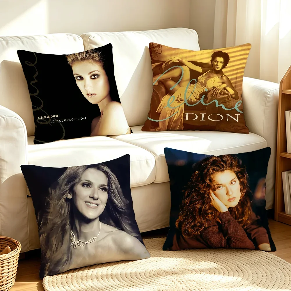 Singer C-Celine D-Dion-S cushion cover Soft Smooth Pillow Case Hidden Zipper Washable Decorative Couch Office Gift