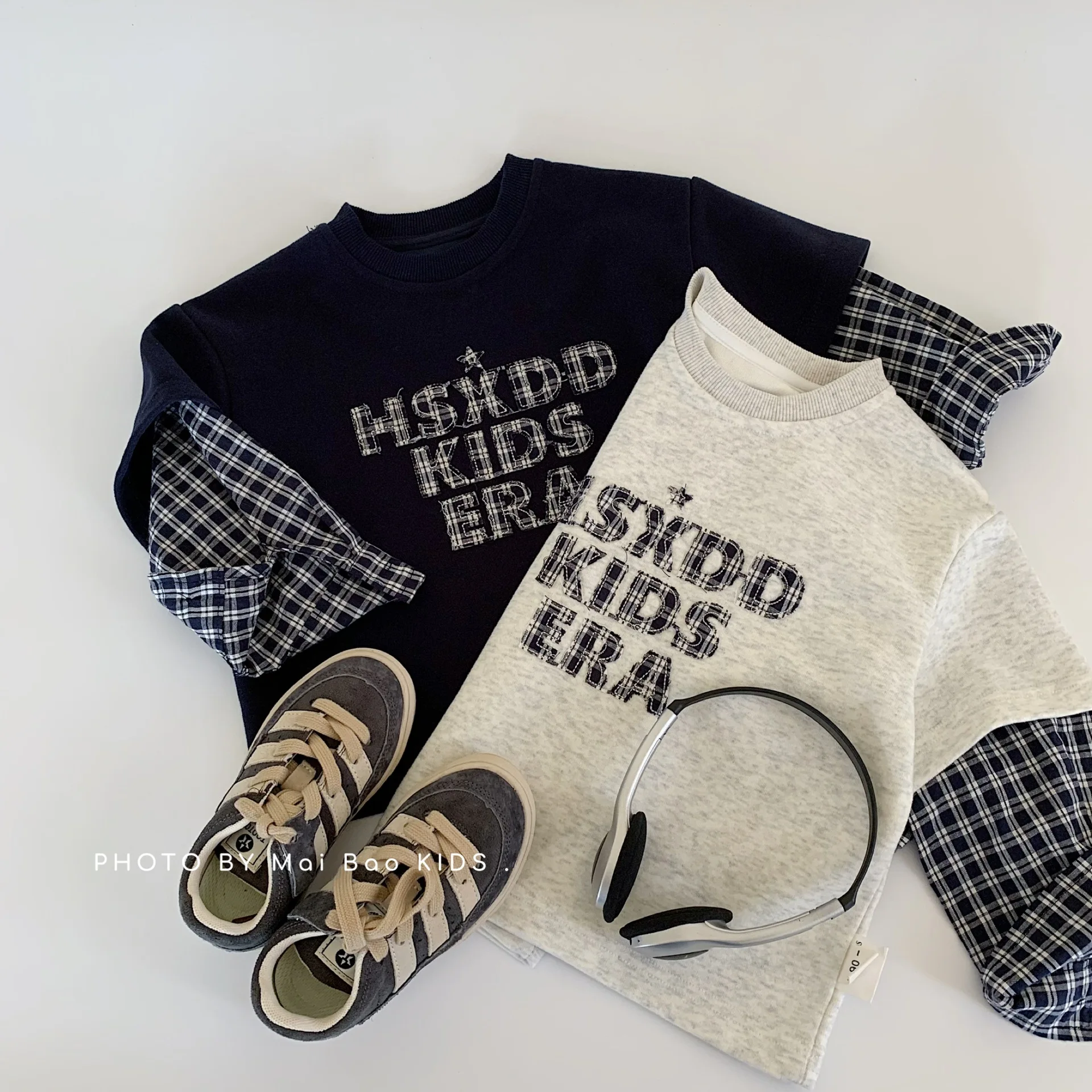 

Children's Sweater 2025 Autumn New Two-letter Pullover Bottoming Shirt Children's Autumn Top