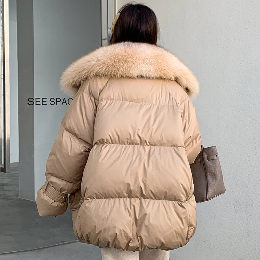 Winter Down Jacket With Fur For Women Real Fox Fur Goose Feather Jacket Luxury Best Selling Down Jacket