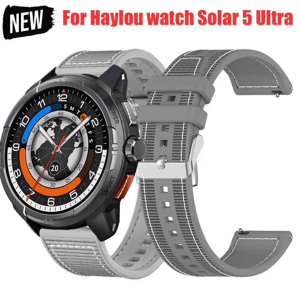 Pulseira de 22mm para Haylou Solar Ultra/Solar 5/Solar Neo Huawei GT6 46mm Pulseira para Xiaomi Watch S4 46mm S3 S5 Pulseira Esportiva