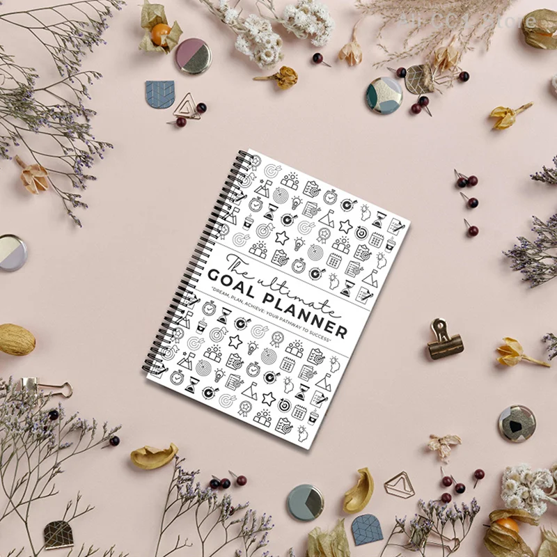 Undated Ultimate Goal Planner Notebook, Daily Weekly Monthly Yearly Quarterly Goal Setting Kit Goal Progress Tracker