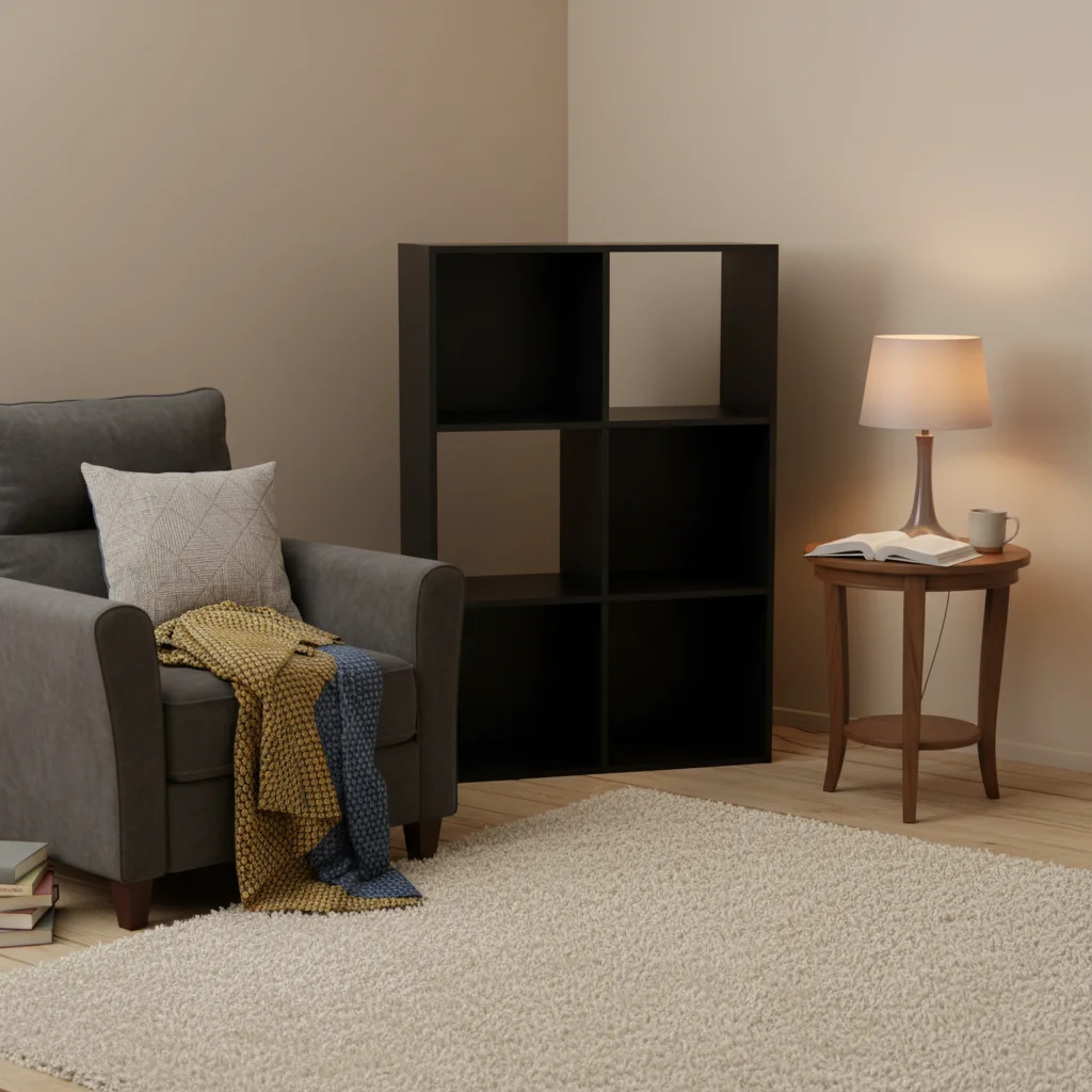 Modern Portable Wooden Book Stand Creative Home Furniture Decorative Desk Shelves 6 Shelves Floor Mount Bedroom Living Room
