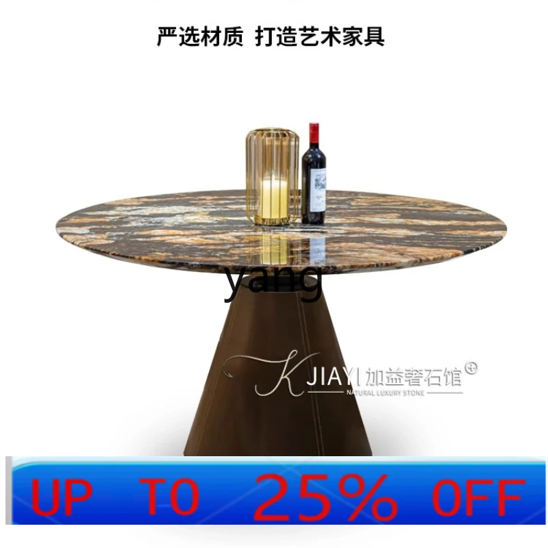 

Роскошный круглый обеденный стол LMM из натурального мрамора для небольшой квартиры с поворотным механизмом