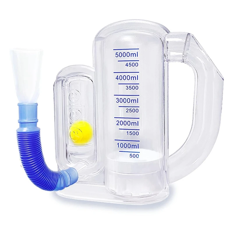 Ejercitador de respiración para los pulmones, entrenador de respiración profunda, plástico como se muestra, capacidad de 5000Ml, 1 piezas