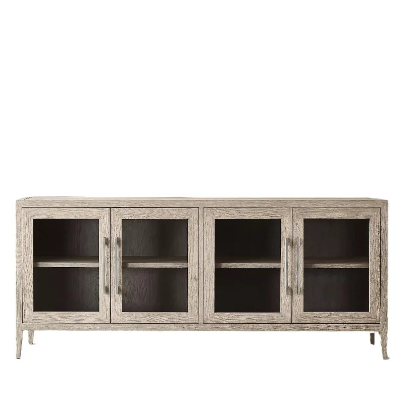 

Modern minimalist home foyer entrance cabinet, oak side cabinet, American rural retro decoration