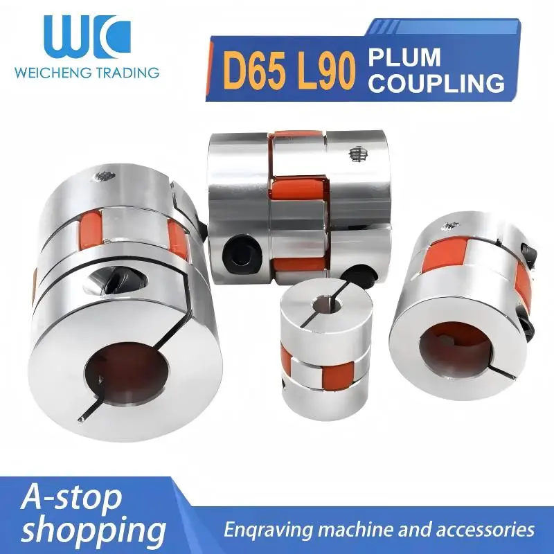 4 Jaw Plum Coupling Star Engraving Machine Servo Motor Coupler D65 L90 Inner Hole 15/16/18/19/20/22/24/25/28/30/32/35/38mm