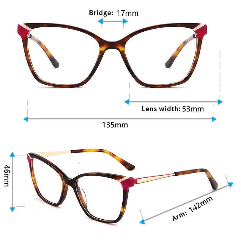 Ceofy Women Fashion Glasses Frame Optical Prescription Myopia Big Brand Designer Eyeglasses Frame for Women High Quality