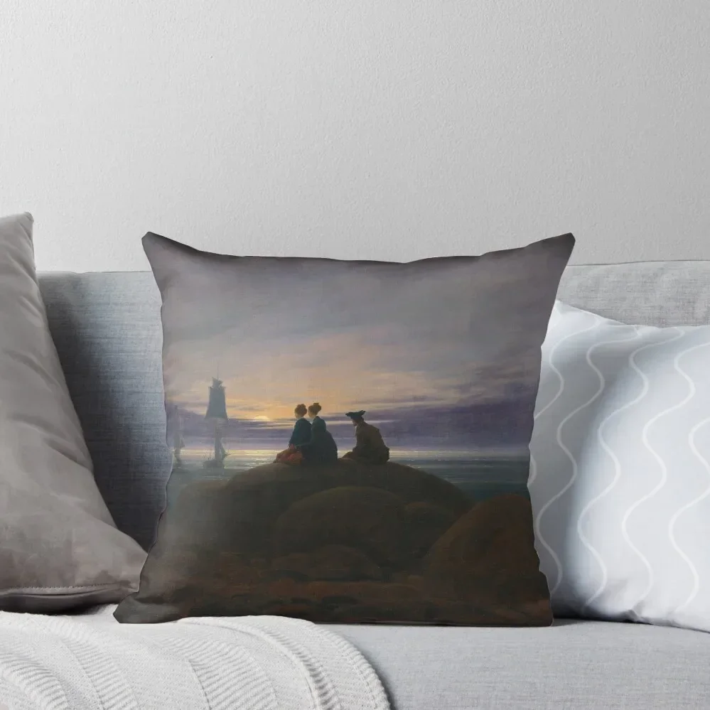 

Moonrise by the Sea (1822) by Caspar David Friedrich Throw Pillow luxury decor sleeping pillows pillow