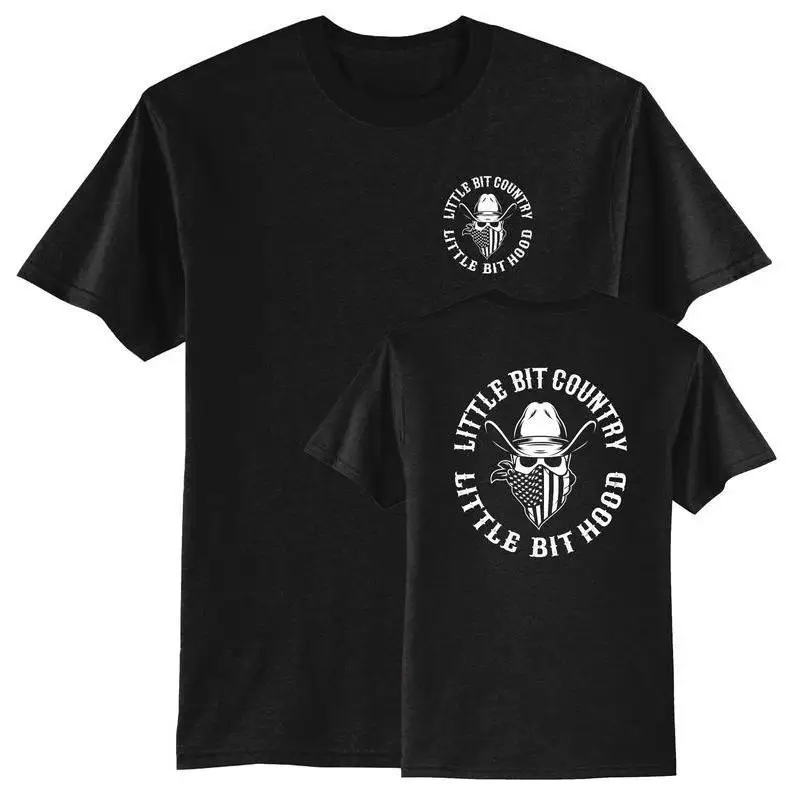 

LITTLE BIT COUNTRY LITTLE BIT HOOD Pattern Tops for Womens Cowboy Skull Graphic Tees Short Sleeve Casual Tops