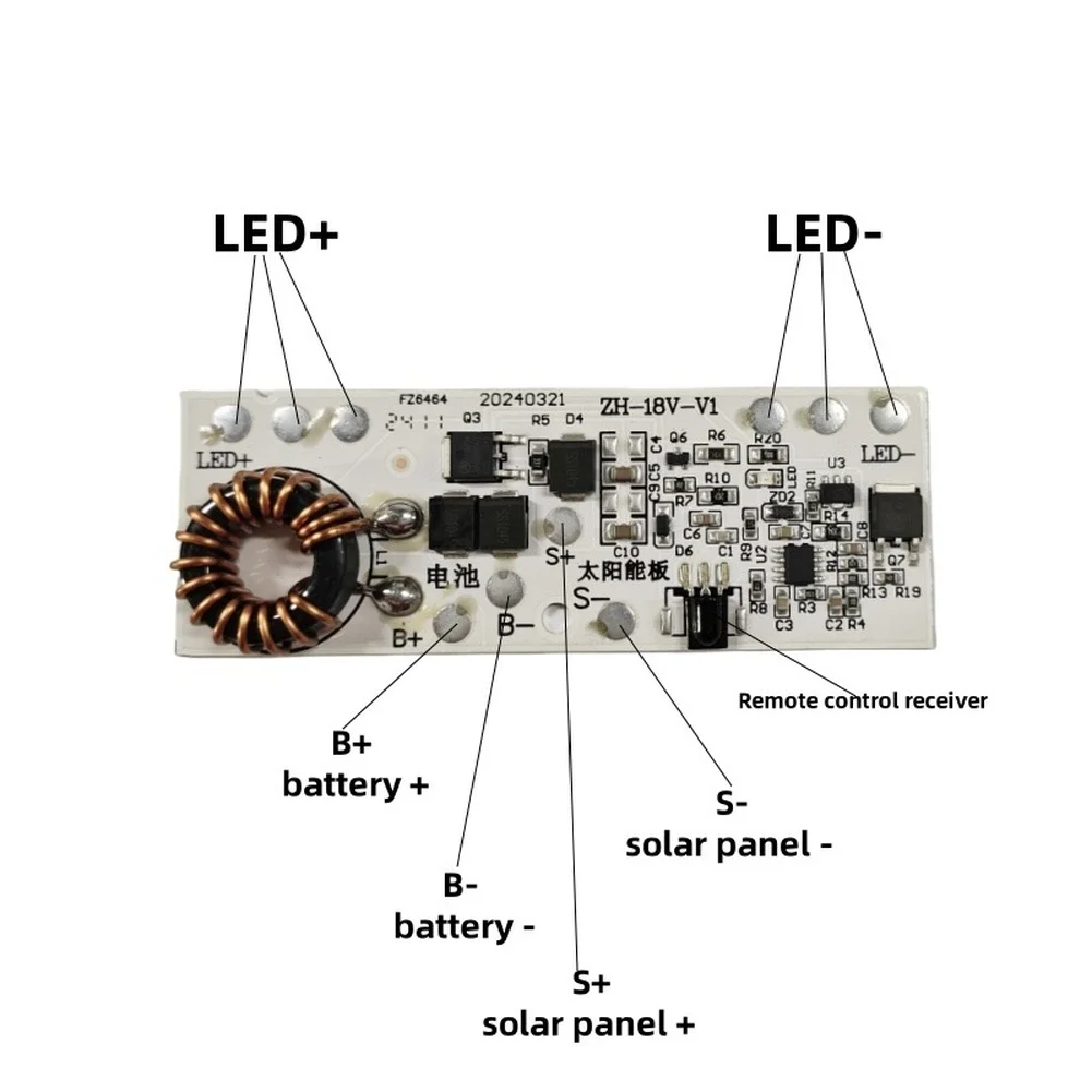 

For MPPT Solar Light Control Board 18V Input with Remote for Streetlights Supports 3 2V Lithium Iron Phosphate Battery