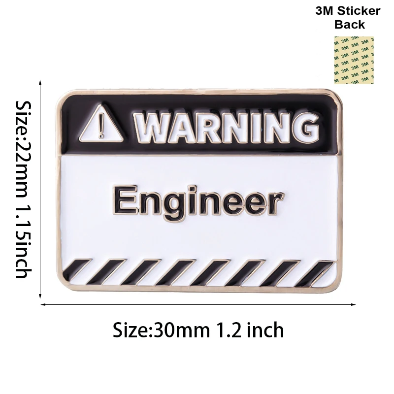 Engineer Mobile Phone 3M Sticker Badge Metal Pin Broooches Pins
