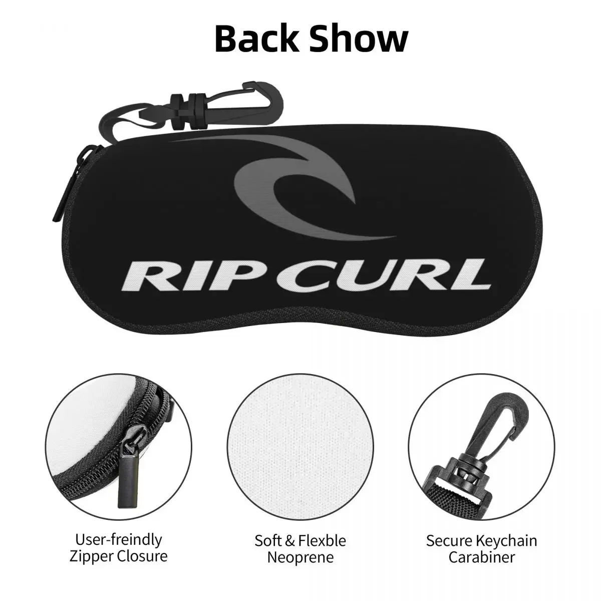 Rip Curl Logo Shell Kacamata Case Pelindung Kotak Kacamata Hitam Wanita Pria Lembut Tas Kacamata Kantong