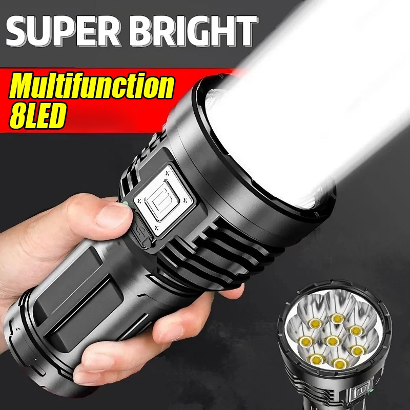 5000LM Super Bright High Power Led Flashlight COB Side Light Ultra Powerful Flashlight Waterproof Portable Rechargeable Led Lamp