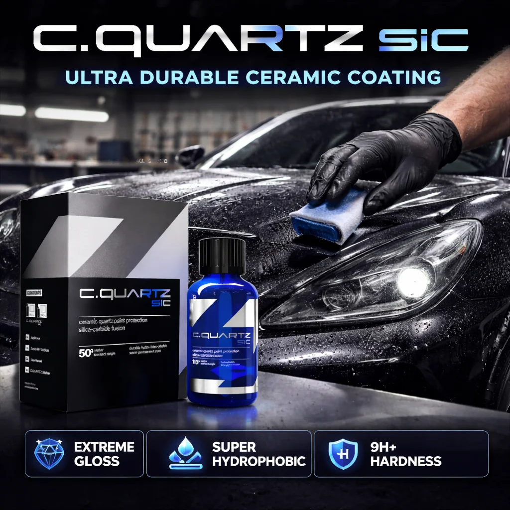 CQUARTZ SiC 2*30ml Kit - Car Ceramic Coating Finish, Quartz Based Nanotechnology, Bonds to Paint, Glass, Metal and Plastic