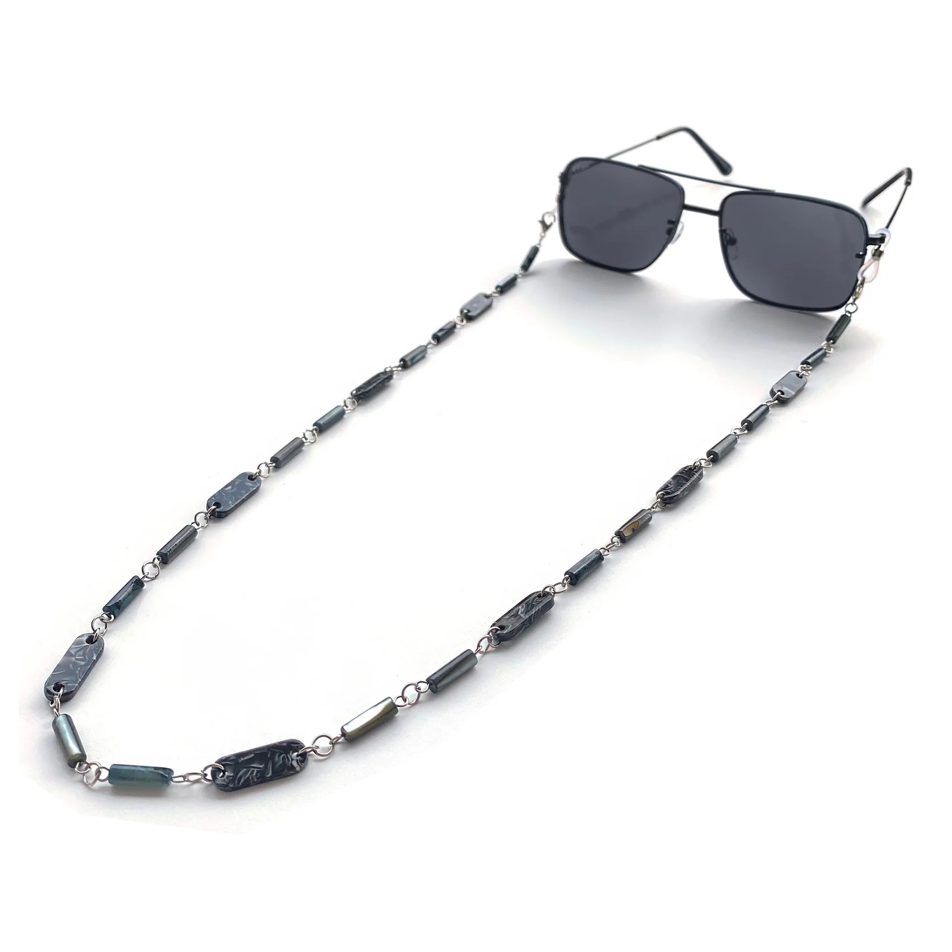 Fashionable and Elegant French-Style Acetate Shell Eyeglass Chain Mask Lanyard Dual-Use for Masks and Glasses
